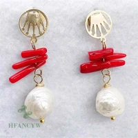 11 12mm natural baroque freshwater pearl earrings luxury wedding irregular real party mesmerizing accessories fashion gift