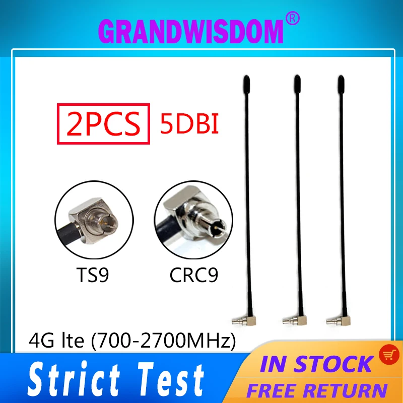 

2pcs 4G LTE Antenna with TS9 or CRC9 Connector 5dbi Gain For Huawei E398 E5372 E589 E392 Zte MF61 MF62 Aircard 753s