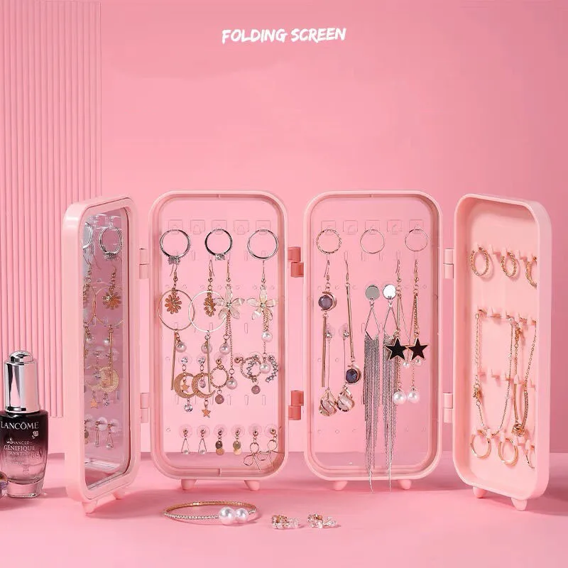 

Шкатулка для хранения ювелирных изделий, органайзер для ювелирных изделий, подставка для сережек, органайзер для колец, шкатулка, 4 двери, ск...