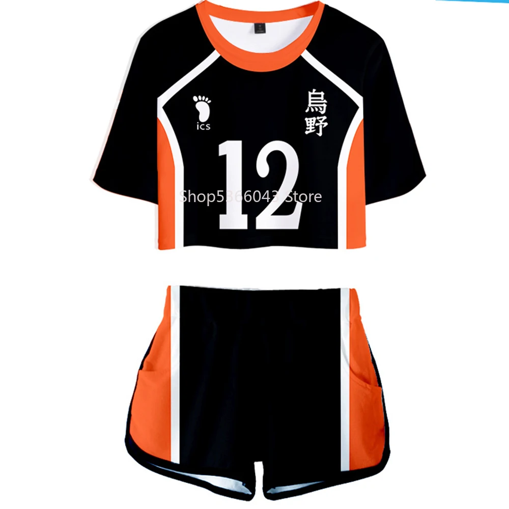 Haikyuu Costumes Karasuno Hinata High School T-Shirt Shorts Shyouyou Nekoma Cosplay Sportswear Uniform Volleyball Club Gifts images - 6