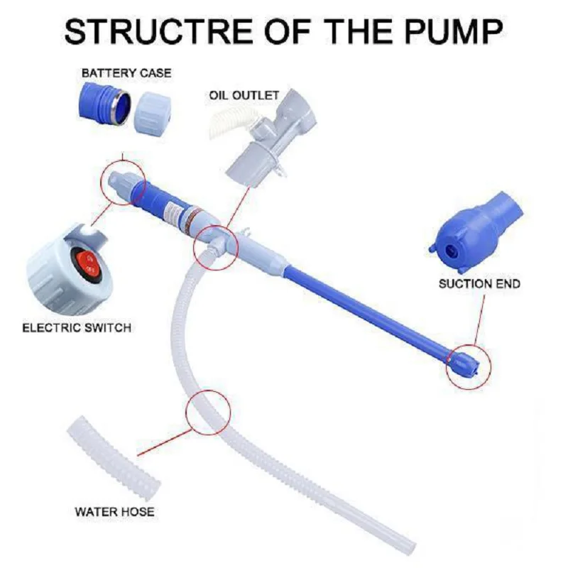 Портативный электрический топливный насос присоска для перекачки масла бензина