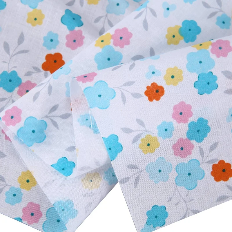 

7Pcs 50cm*50cm Cotton Small Floral Plain Printed Cotton Fabric for Cloth Sewing Patchwork Quilting Handmade Diy Textiles(Light b