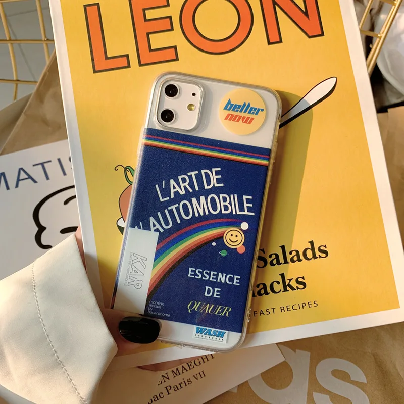 INS популярный милый мультяшный Радужный чехол для телефона с буквами iPhone 11 Pro Max X Xs