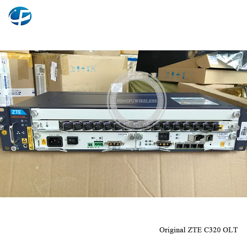 Лучшая цена 1" дюймовый GPON OLT C320 AC, 1* коляска линия питания Оптический Терминал, 1* SMXA/1 1 г плата управления+ 16 портов GTGH C