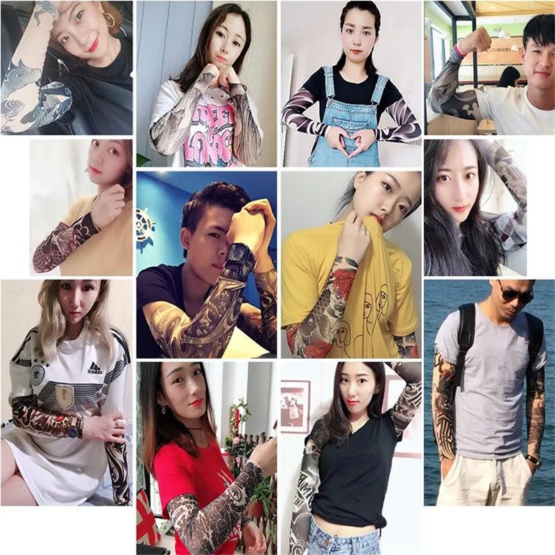 Новинка модные рукава с татуировкой теплые Рукава унисекс УФ-защитой уличные