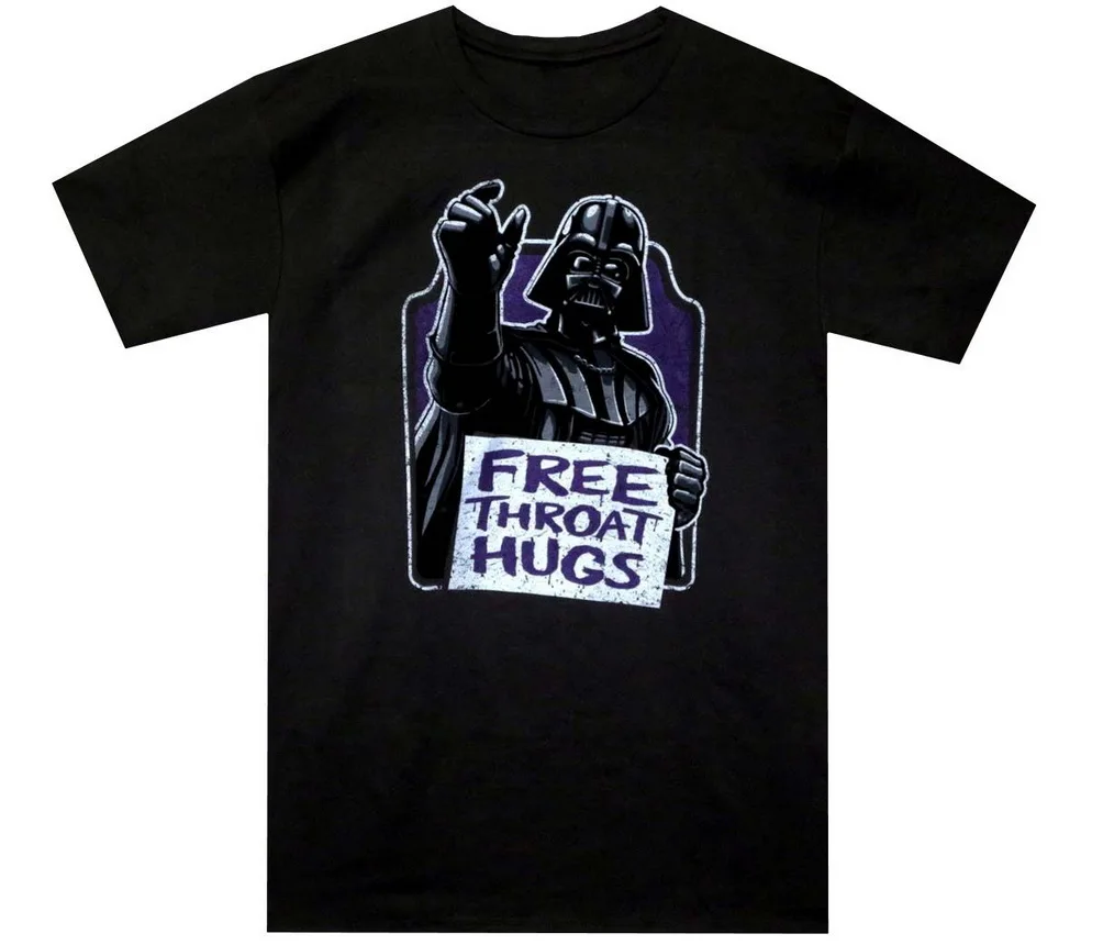 Звездные войны Дарт Вейдер свободный горло обнимает черный Мужская футболка