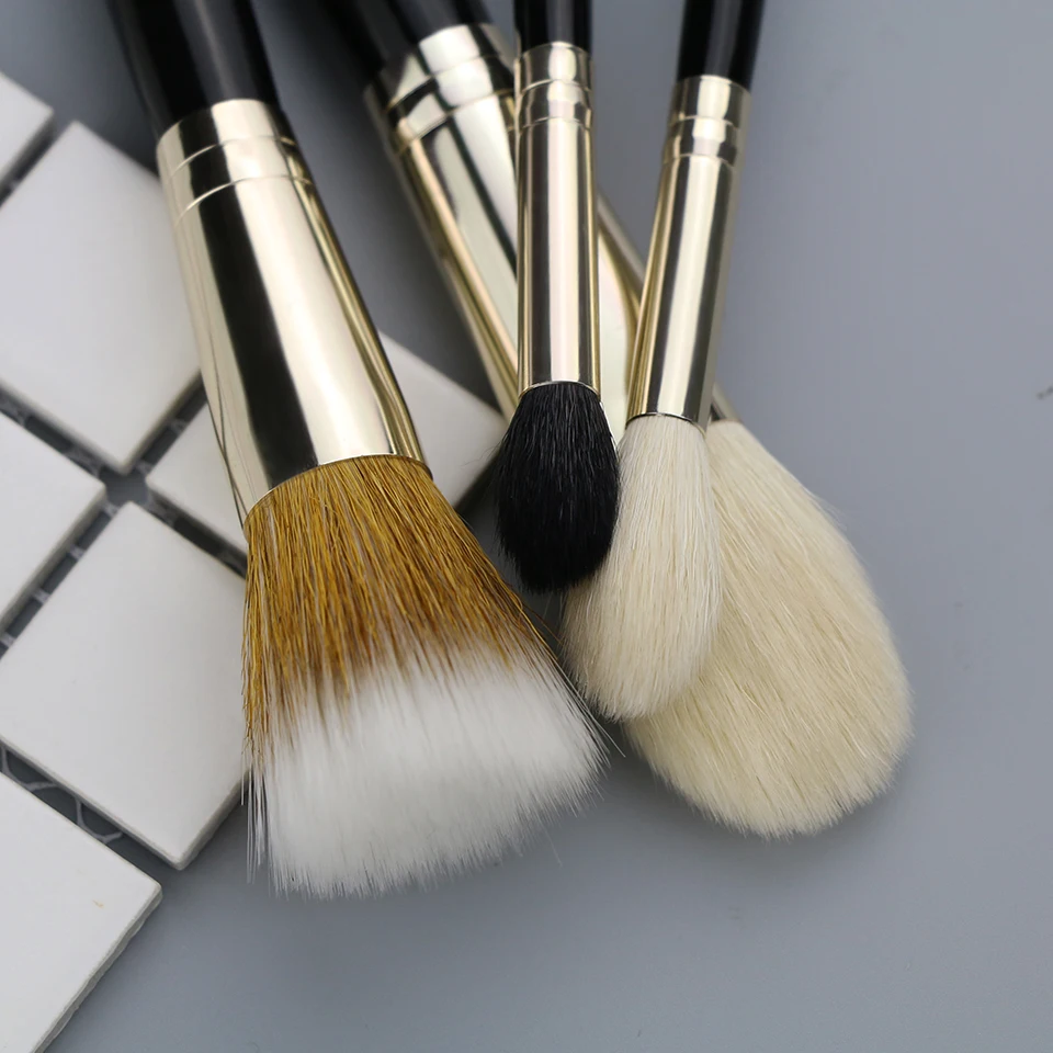 Asklin натуральные волосы черные кисти для макияжа набор козья пони синтетические