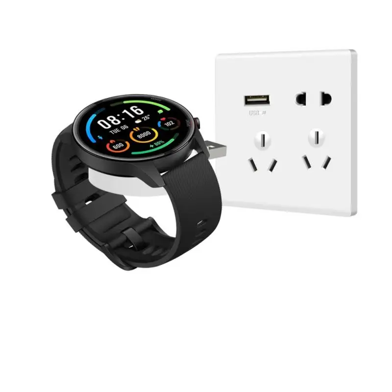 Портативный USB 5-1A зарядный кабель для смарт-часов Xiaomi Mi спортивное однотонное