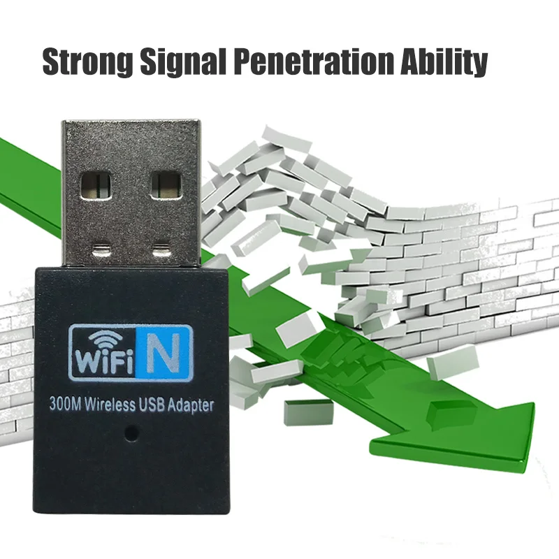 Usb wi fi адаптер для ноутбука 300 м 802.11n 2 4 ГГц|Сетевые карты| |