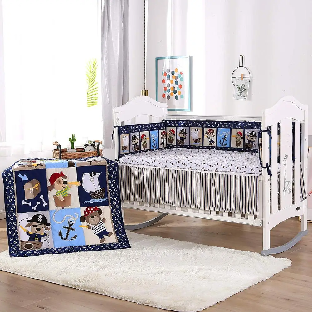 

7pcs protetor de berco Baby Cot Bedding Crib Bedding Set,bed linen Crib Bed Protector (4bumpers+duvet+bed cover+bed skirt)