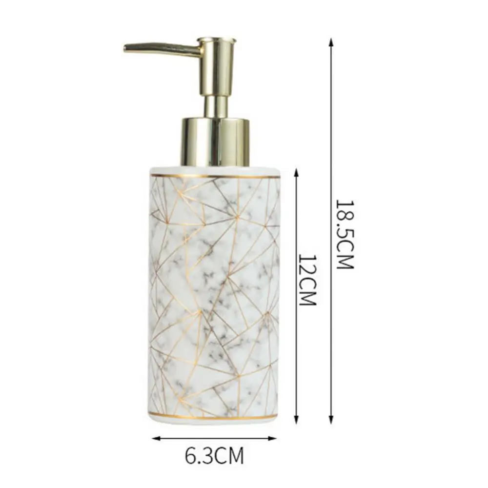 

300ml Stylish Marble Ceramic Lotion Shampoo Liquid Soap Dispenser Pump Bottle