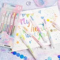 5pcs dream color gel pen set 0 5mm ballpoint rainbow glitter fluorescent color marker liner for drawing paint diary diy f312
