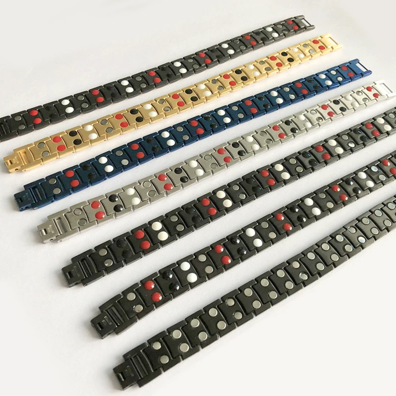 Мужской чистый Титановый стальной магнитный браслет для мужчин 4 в 1 магниты