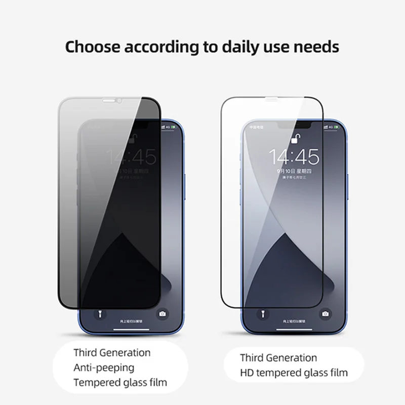 2PCS Privacy Tempered Glass For iPhone 11 12 13 14 Pro Max XR XS Max Screen Protector For iPhone 7 8 6S Plus SE Anti Spy Glass