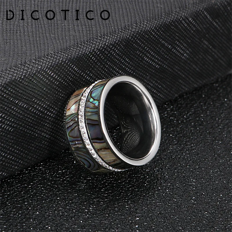 Кольцо из нержавеющей стали с фианитами для мужчин и женщин Двухслойное