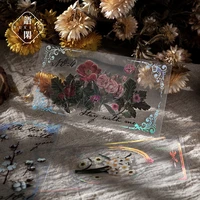 pet plants flower stickers decals vintage transparent waterproof for scrapbooking paper diary album journals