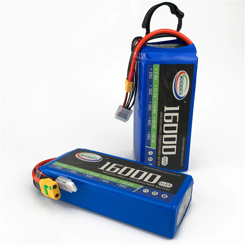 

4S RC LiPo Battery 14.8V 16000mAh 25C For RC Airplane Drone Quadrotor Car Boat Helicopter Agricultural Aircraft Batteries