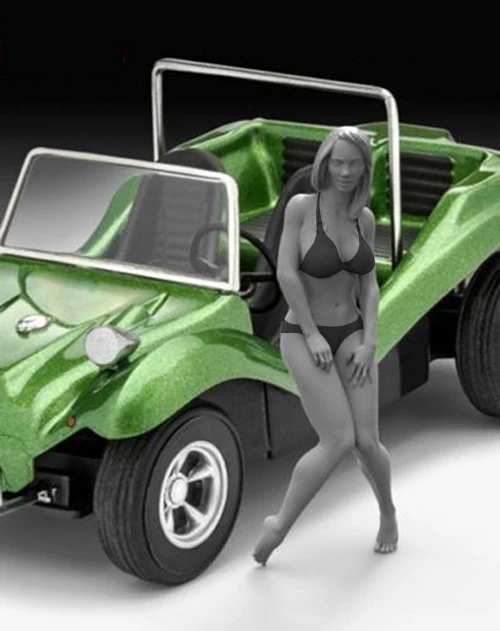 Масштаб 1/35 сборка Набор фигурок из смолы автомобиль для девочки (без