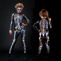 halloween cosplay costumes scary acting suit butterfly print coveralls white skull comfortable family wear new fashion2021
