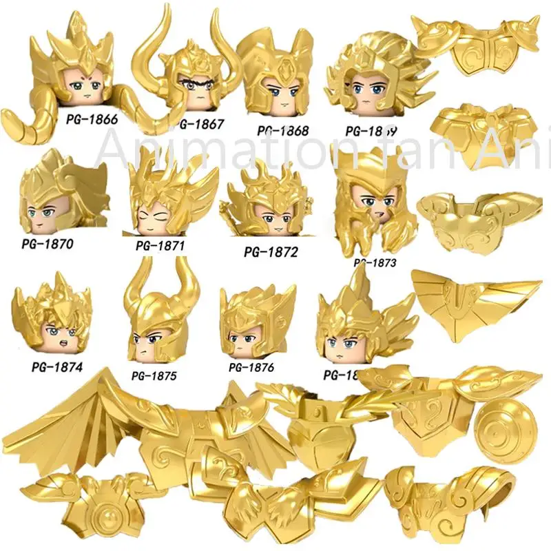 

One Set Building Blocks Saint Seiya mini blocks Twelve constellation Shura Abrodi Gift Bricks Figures For Kid Toys PG8212 PG8213