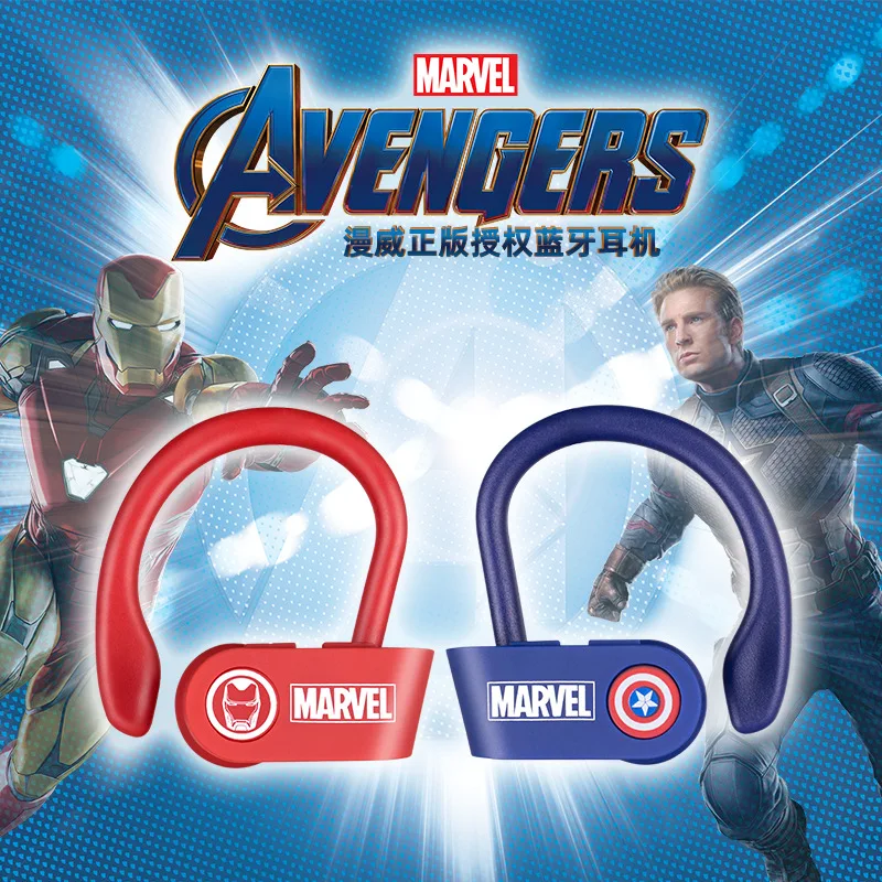 

Беспроводные Bluetooth-наушники Marvel Comics, капитан США, спортивные мини-наушники для бега, «Железный человек», универсальные