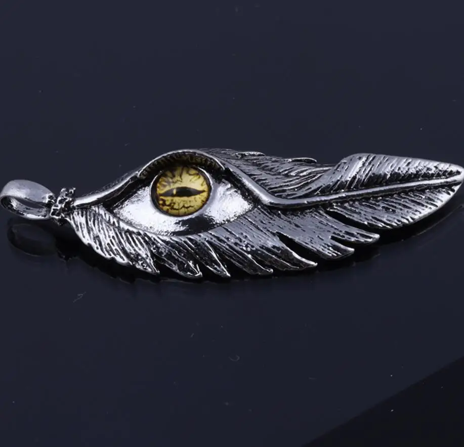 2020 модное ожерелье из нержавеющей стали с перьями унисекс простое глазами