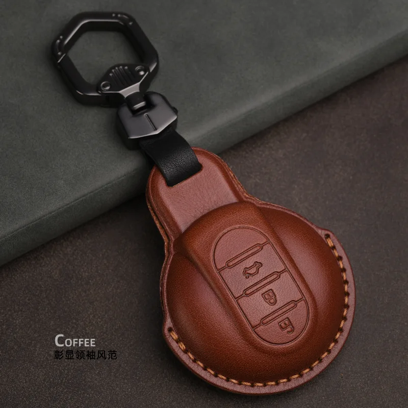 

Leather Car Key Case Cover For BMW MINI COOPER S ONE JCW F54 F55 F56 F57 F60 CLUBMAN COUNTRYMAN Keychain Accessories Keychain