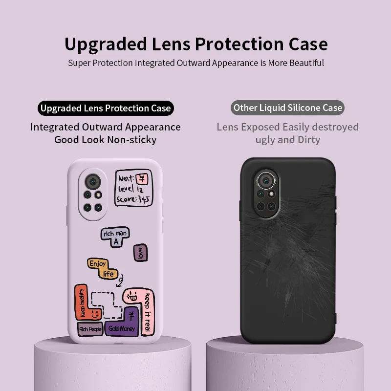

Fashion Box Elimination Pattern For Huawei Nova8 8Pro 8SE Nova 7 7Pro 7SE 6 6se 5 5Pro 5Z 5I 5Ipro 4 4E Liquid Silicone Case