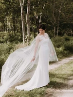 casual beach wedding dress with cape wrap appliques elegant long mermaid bridal gowns vestido de noiva custom size