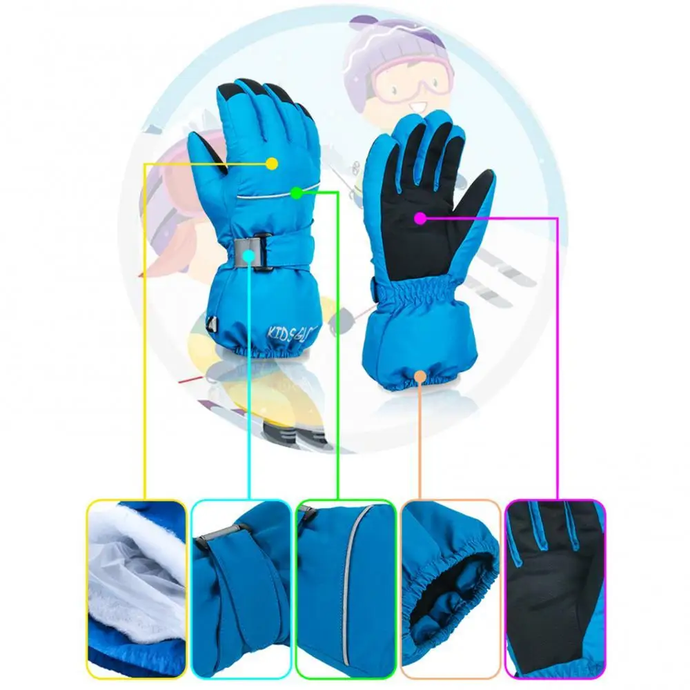 

Children's Winter Thermal Warm waterproof Cycling Bicycle Bike Ski Outdoor Camping Hiking Motorcycle Gloves Sports Full Finger