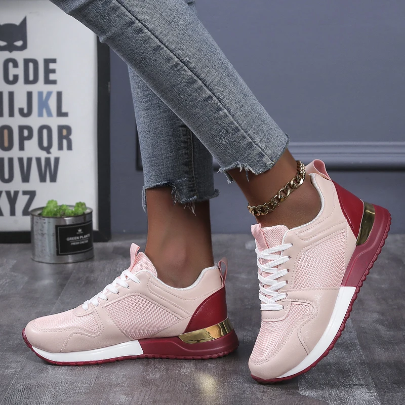 

2021 New Women Casual Shoes Height Increasing Sport Wedge Shoes Air Cushion Comfortable Sneakers Zapatos De Mujer Athletic Autum