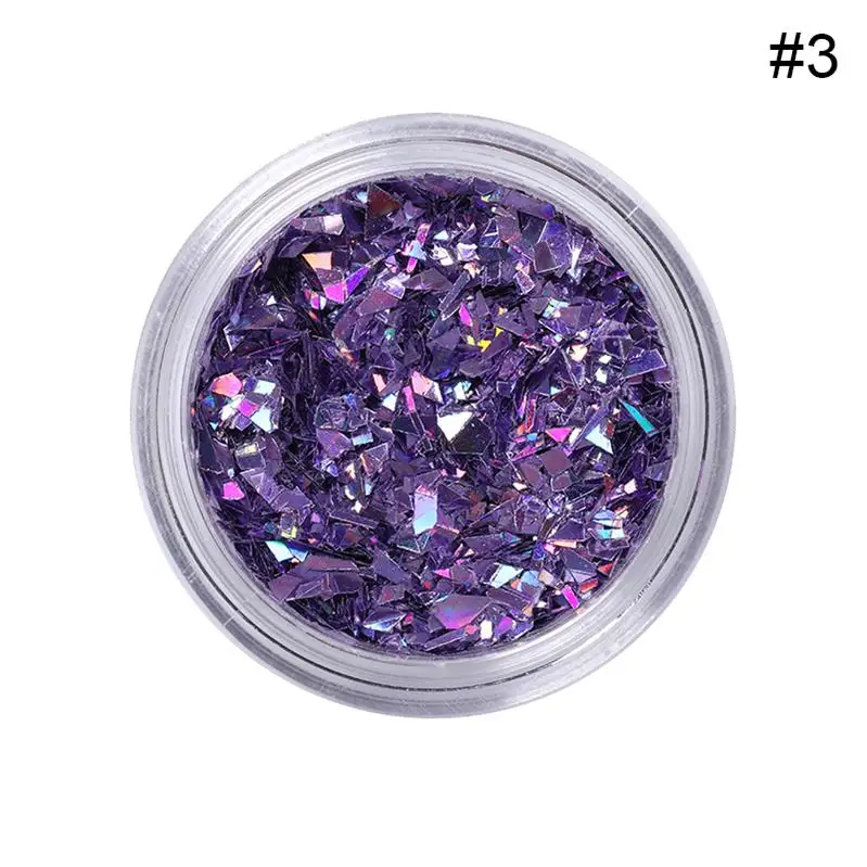 Blue-03 1 коробка шампанского Золотой неровный фрагмент метеорита для ногтей Серебристые красные листы Micas для дизайна ногтей 3D украшения ногтей блестки - Цвет: Blue-03
