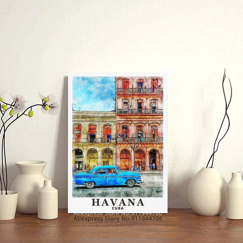 Путешествия эстетика Гавана Куба путешествия художественный постер картина