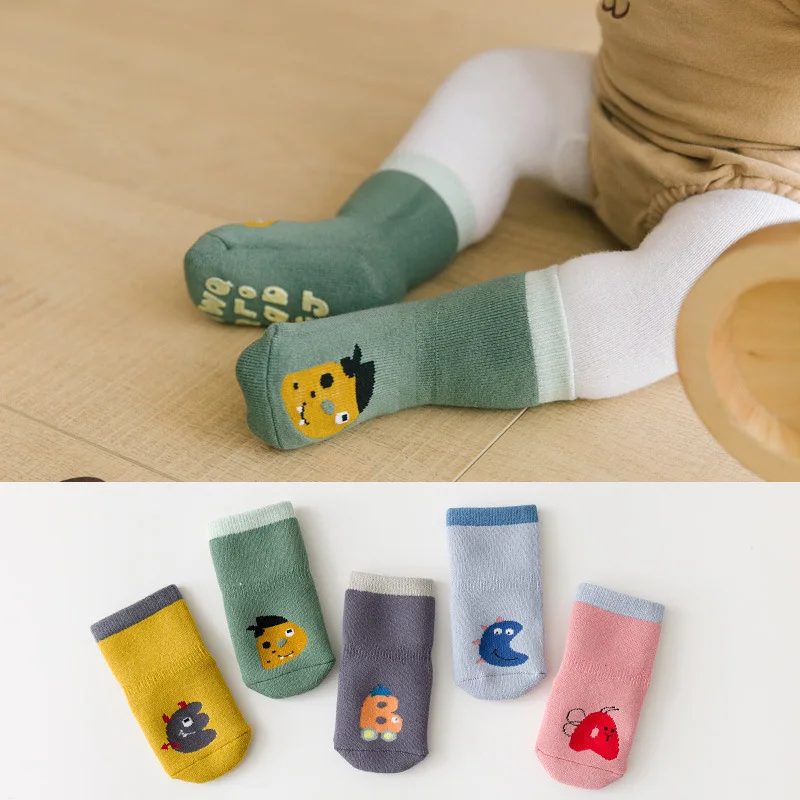 Calcetines gruesos de felpa para beb&eacute;s, antideslizantes, bonitos calcetines para interiores de dibujos animados, accesorios de ropa-0