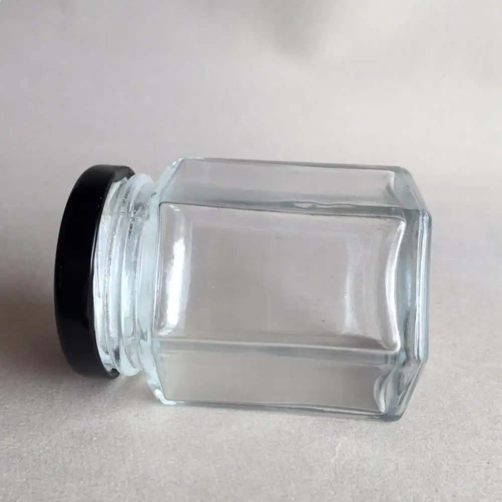 Новинка! Шестигранное стекло варенье желе медовые банки 12 шт. в упаковке 4 унции