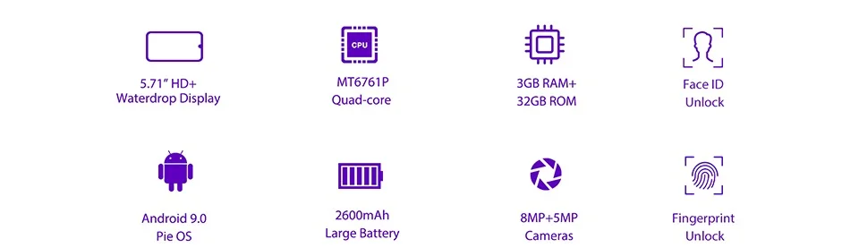 OUKITEL 4G LTE мобильный телефон C16 Pro 5,71 дюймов Android 9,0 19:9 мобильный телефон с каплями воды MT6761P Quad 3 Гб ram 32 Гб rom смартфон