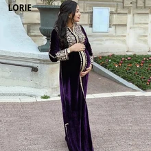 LORIE Purple Moroccan Caftan Pregnant Evening Dresses Formal Dubai Lace Appliques Caftan Arabic Party Gowns Long Floor Length (4)