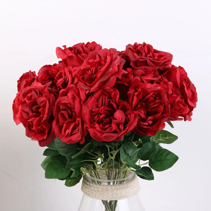 Осень 7 голов/Букет маленький бутон розы Bract искусственный цветок Шелковая Роза DIY