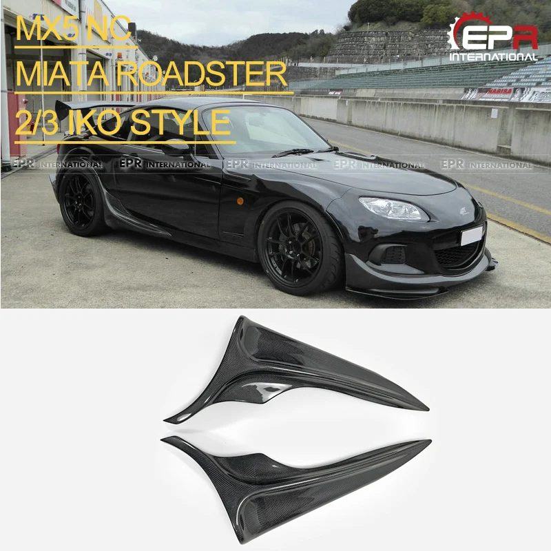 

For Mazda MX5 Roadster Miata NC 2/3 Car-styling IKO Style Carbon Fiber Side Deflector Add On NCEC Glossy Fibre Rear Spat Trim