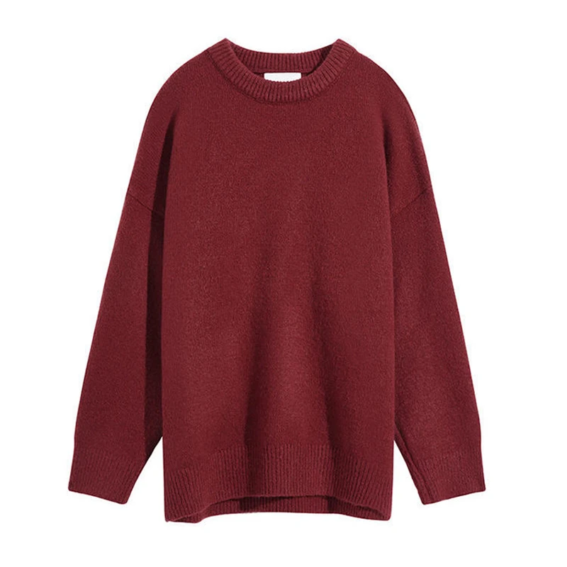 

Sweaters Women's Long Sleeve Top Chic Ulzzang Solid Flare Sleeve Trendy Ladies Sweater Winter Soft Preppy Basic Woman Knitwears
