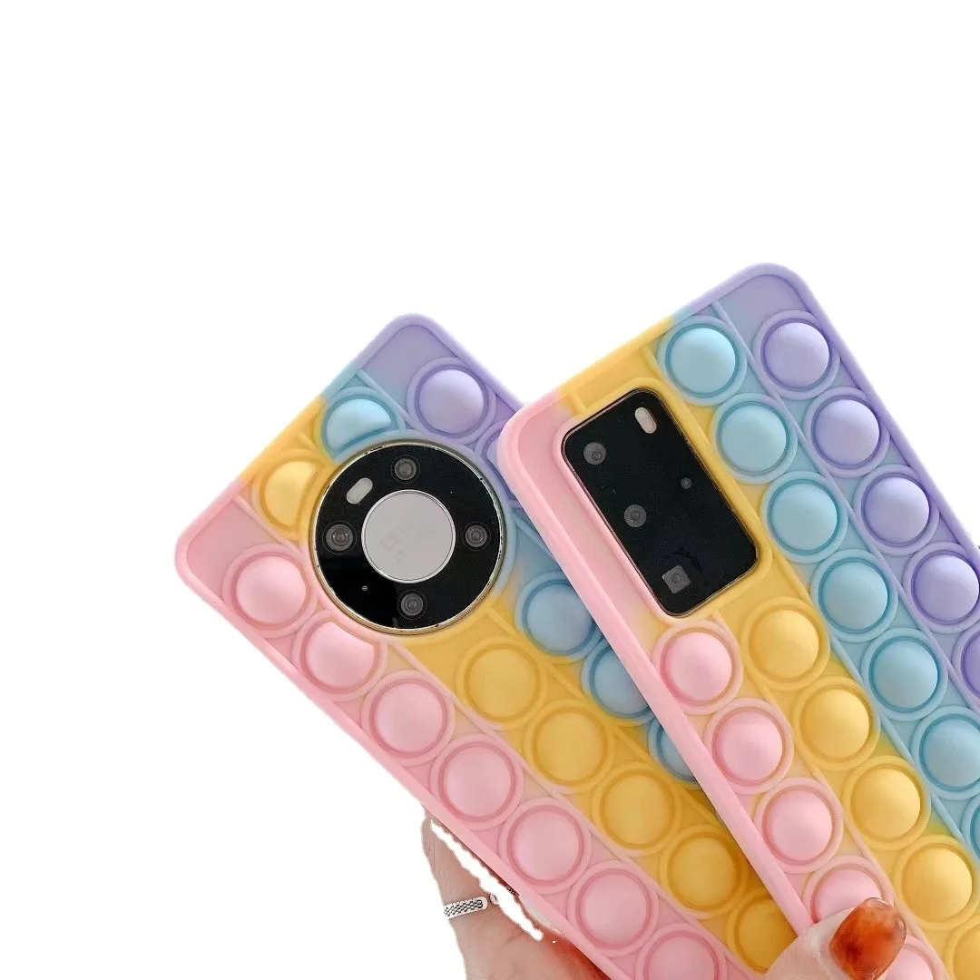 3D Popit Радужный пузырьковый игровой чехол для Huawei P Smart Z P30 P40 Mate 40 30Pro мягкий милый Nova