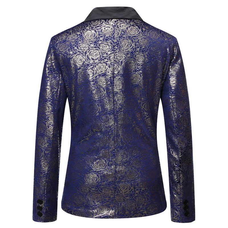 Блестящий мужской блейзер с цветочным принтом розы 2022 брендовый красный