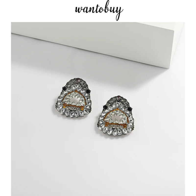Wantobuy модные индивидуальный со стразами серьги с кристаллами забавные гвоздики