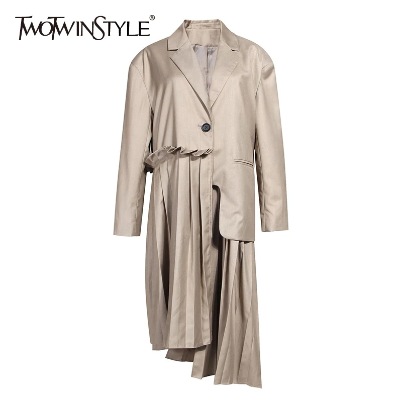 Ветровка TWOTWINSTYLE с длинным рукавом ассиметричная 2020|Женские плащи и тренчи| |