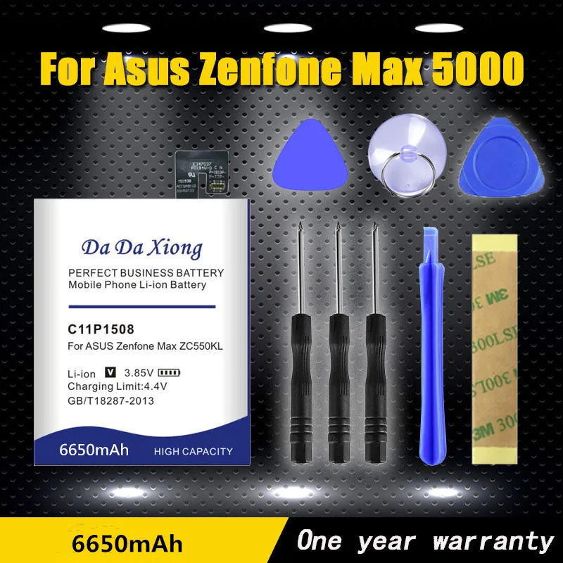 

Аккумулятор DaDaXiong 6650 мАч C11P1508 для телефона Asus Zenfone Max 5000 5000Z ZC550KL Z010AD Z010DD C550KL Z010DA
