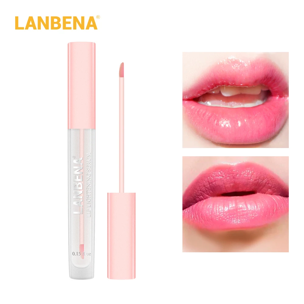 

LANBENA Lip Lightening Serum Lip Plumper Liquid Lip Gloss Reduce Pigmentation Moisturizing Pink Lips Long Lasting Smooth Beaut