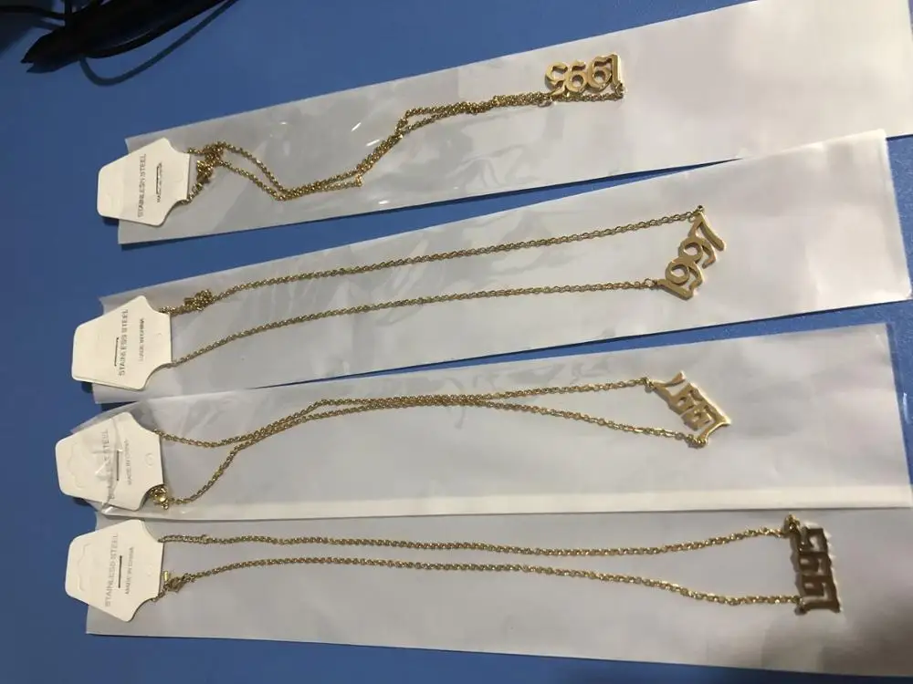 Ожерелье из нержавеющей стали MEIBEADS ожерелье с цифрами в год для женщин и мужчин |