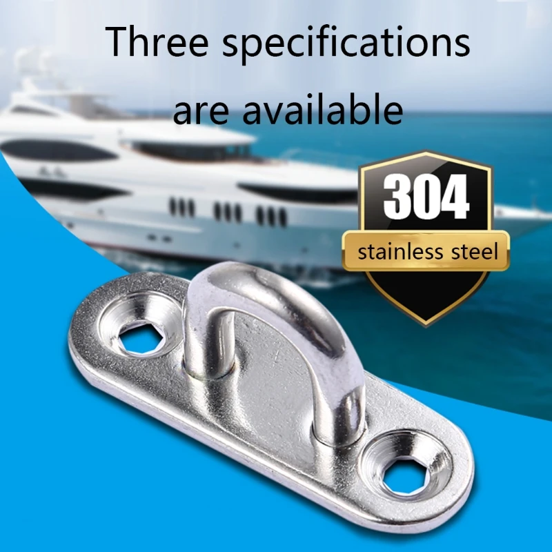 

4Pcs/Set Stainless Steel Oblong Pad Eye Plate Staple Ring Hook U Shaped Screws E56D