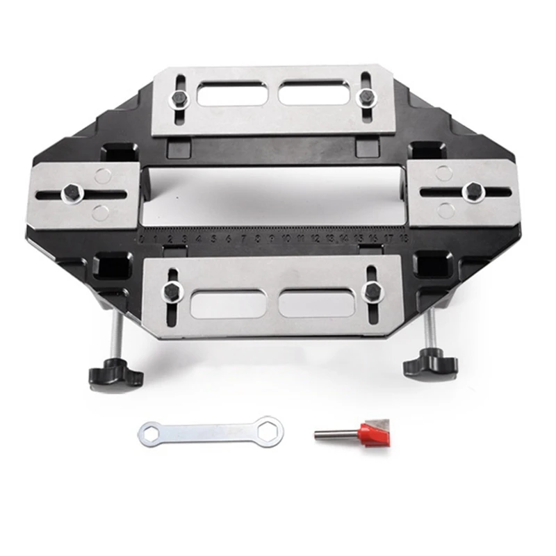 

Wood Door Hinge Hole Opener Hinge Positioning Slotter Hinge Lock Guide Plate Hole Opener with Spanner Bottom Cutter