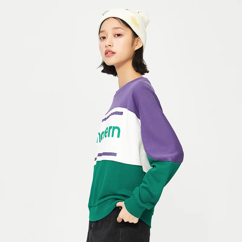 

SEMIR 2021 Spring New Loose Sweatshirt Women'S O Neck Casual Tops Couple Wear Hoodies For Female